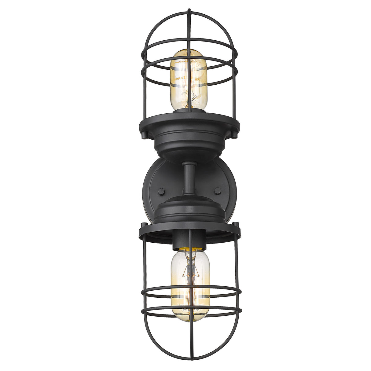Seaport 2-Light Wall Sconce in Matte Black