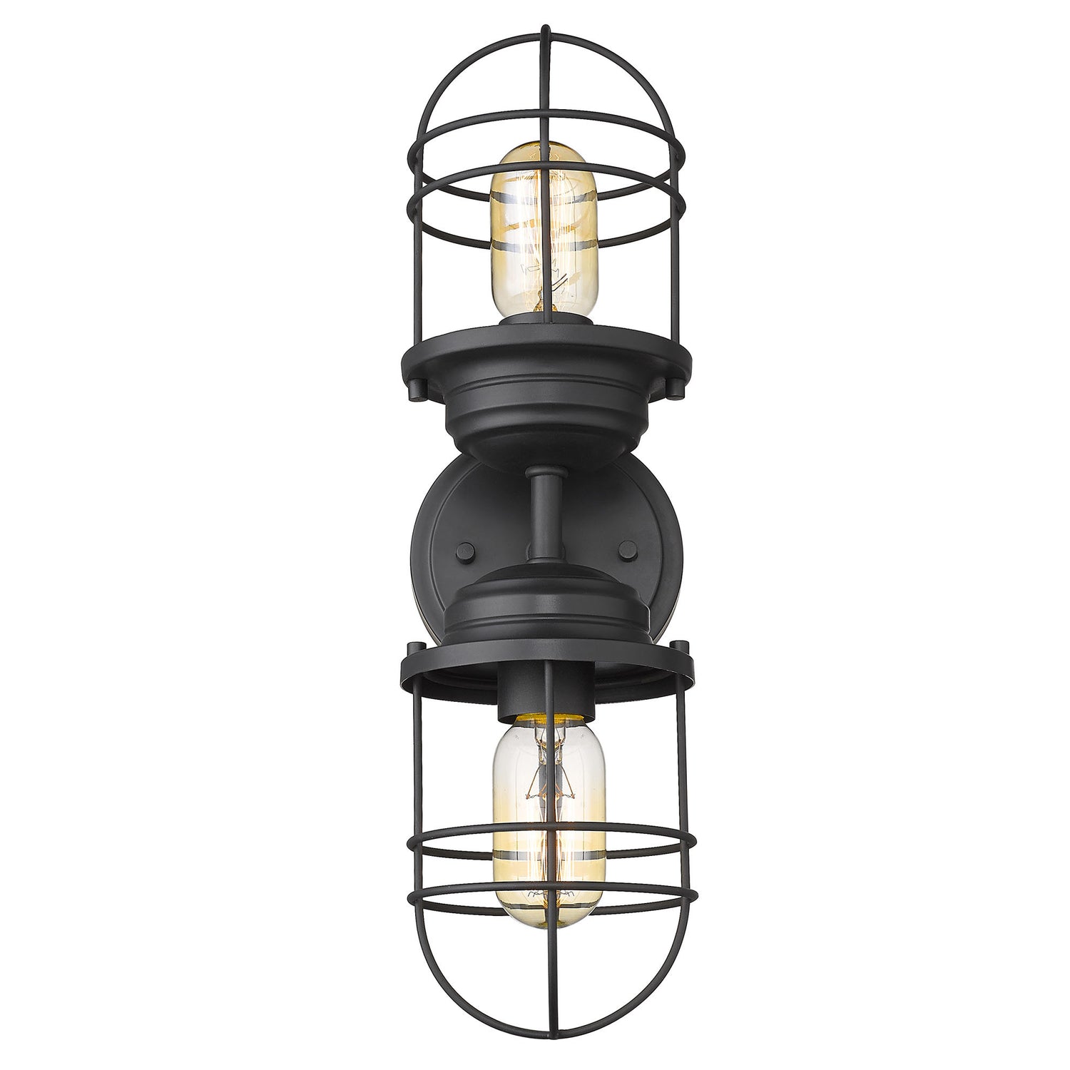 Seaport 2-Light Wall Sconce in Matte Black