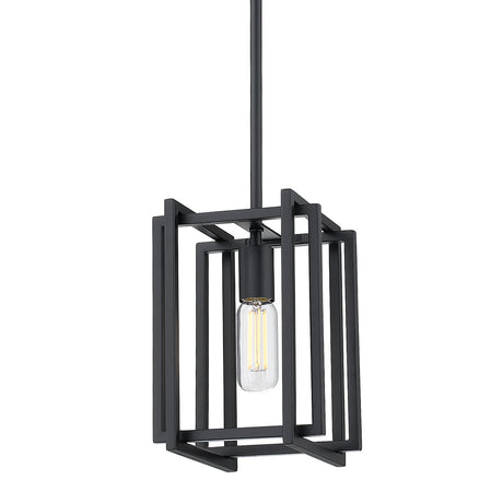 Tribeca Mini Pendant in Matte Black with Matte Black Accents