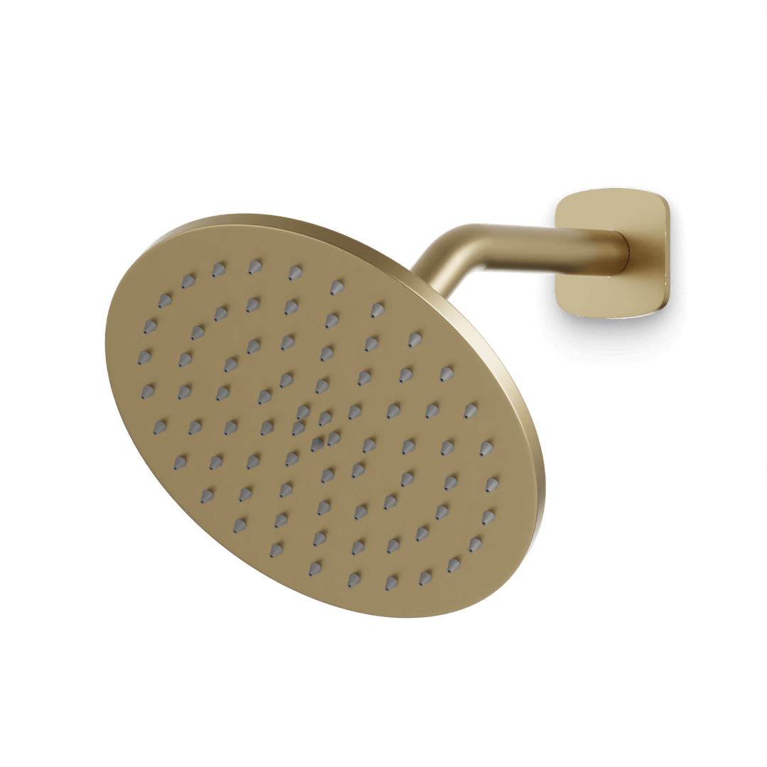 Artos Harmony 8" Shower Head on Angled Arm Satin Brass – F924A8SB