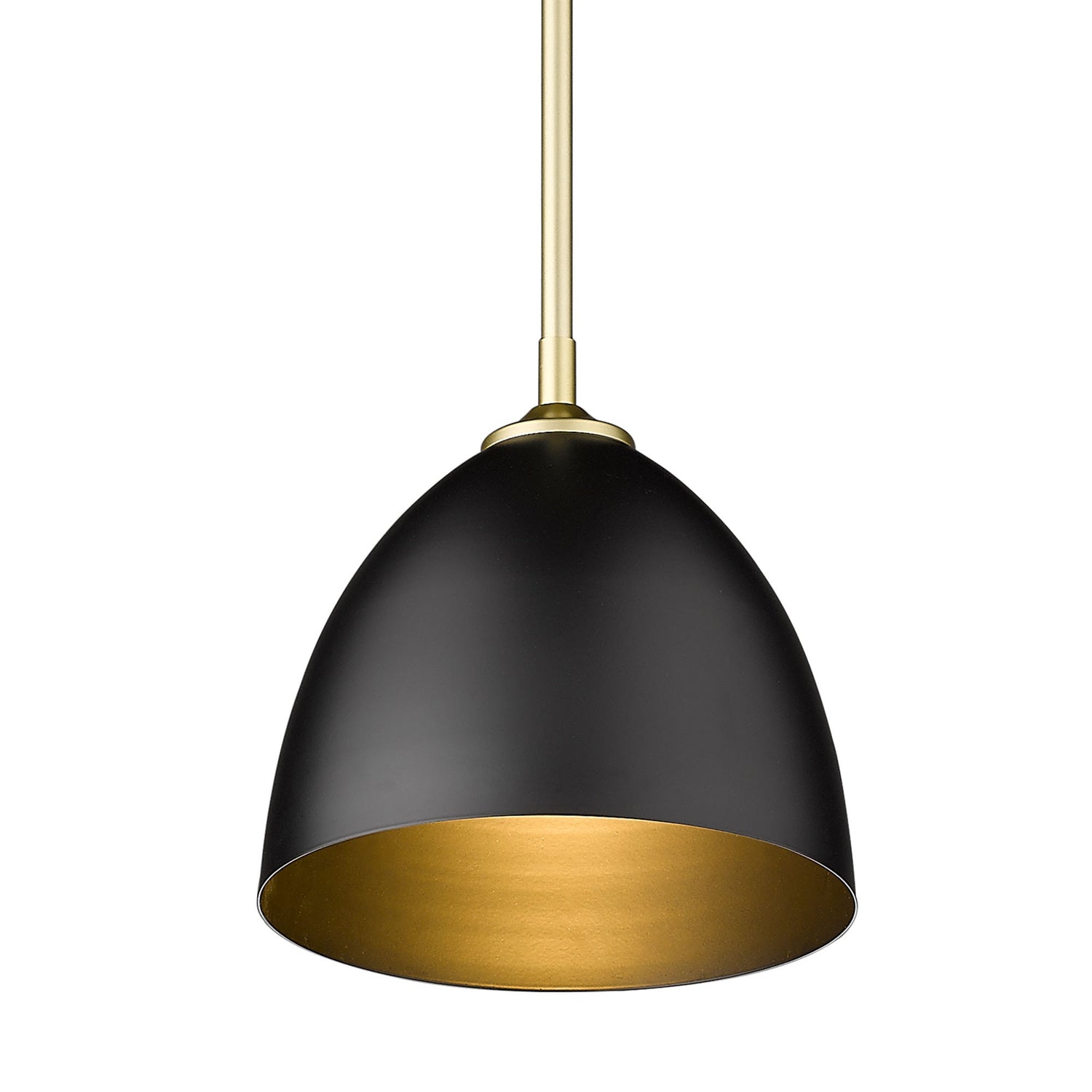 Zoey Small Pendant in Olympic Gold with Matte Black Shade