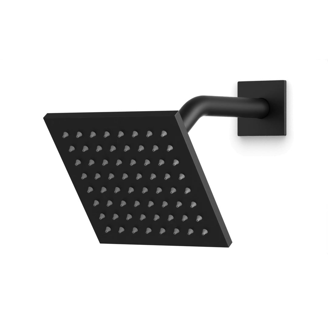 Artos Edge 6" Shower Head on Angled Arm Matte Black – F907-75BK