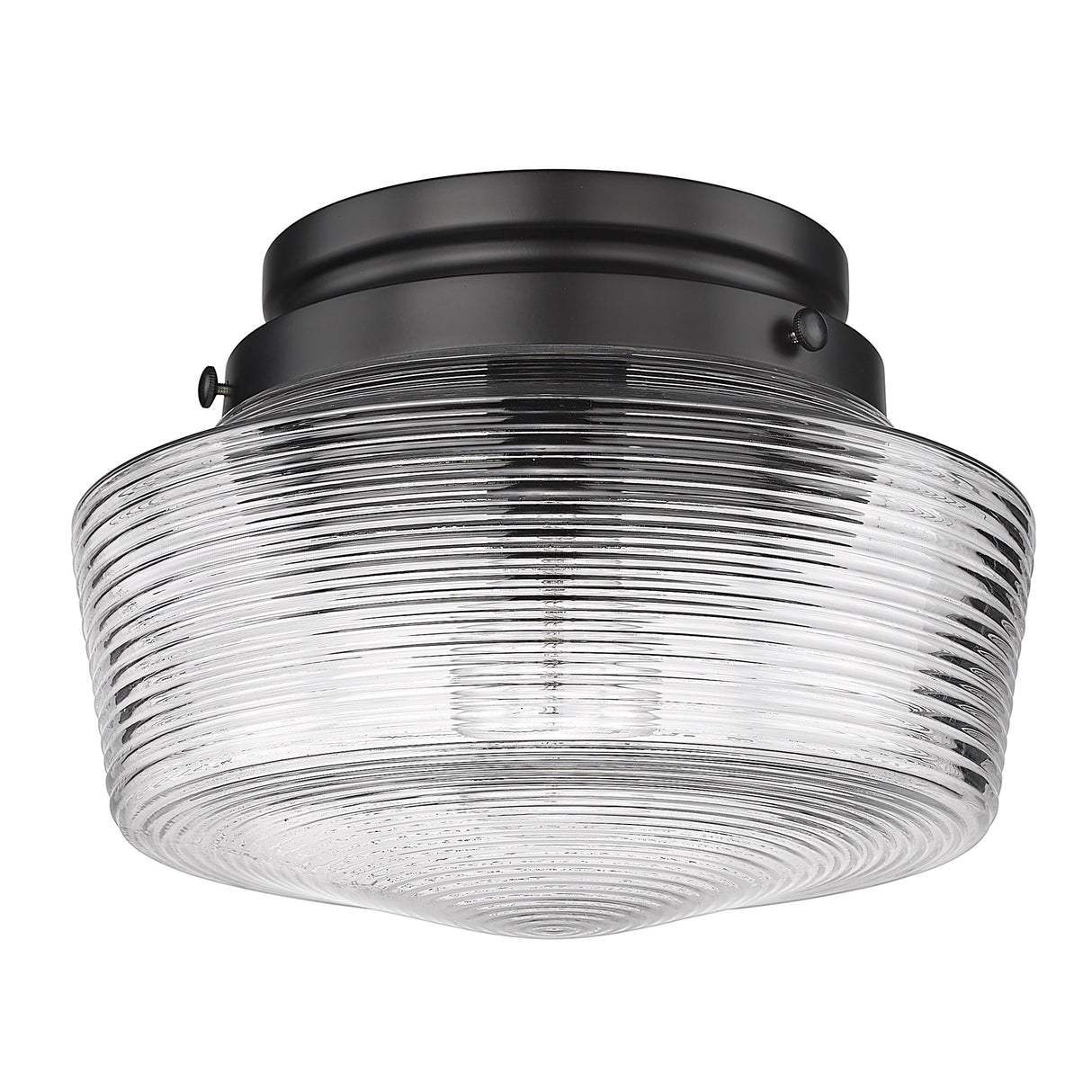 Holloway Flush Mount in Matte Black with Clear Glass Shade
