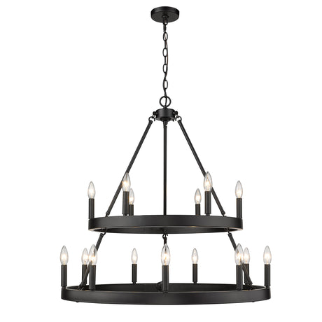 Alastair 2 Tier 6+9 Light Chandelier in Matte Black