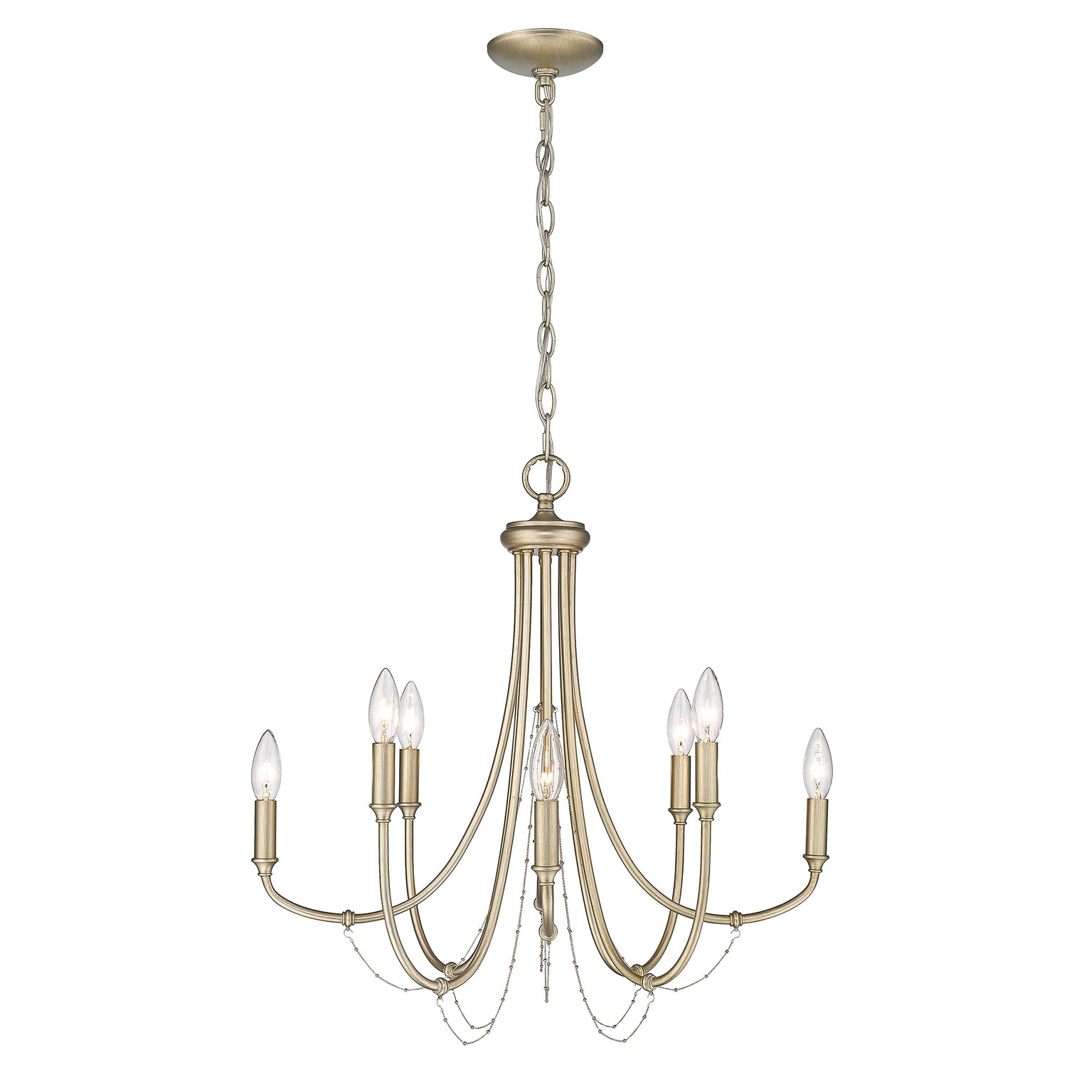 Kamila 8 Light Chandelier in White Gold