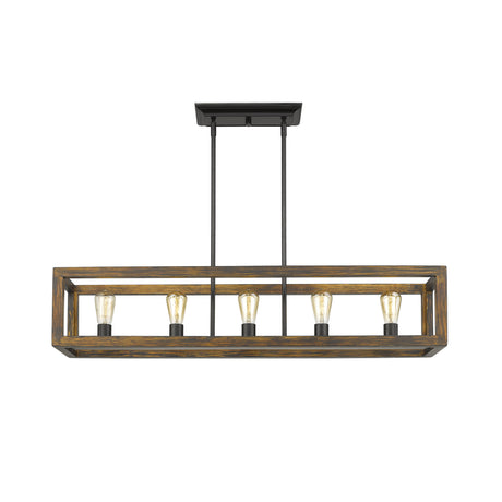 Sutton 5 Light Linear Pendant in Matte Black