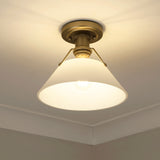 Orwell BCB Flushmount in Brushed Champagne Bronze with Opal Glass Shade