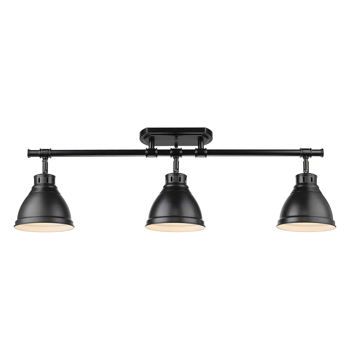 Duncan 3 Light Semi-Flush - Track Light in Matte Black with a Matte Black Shades