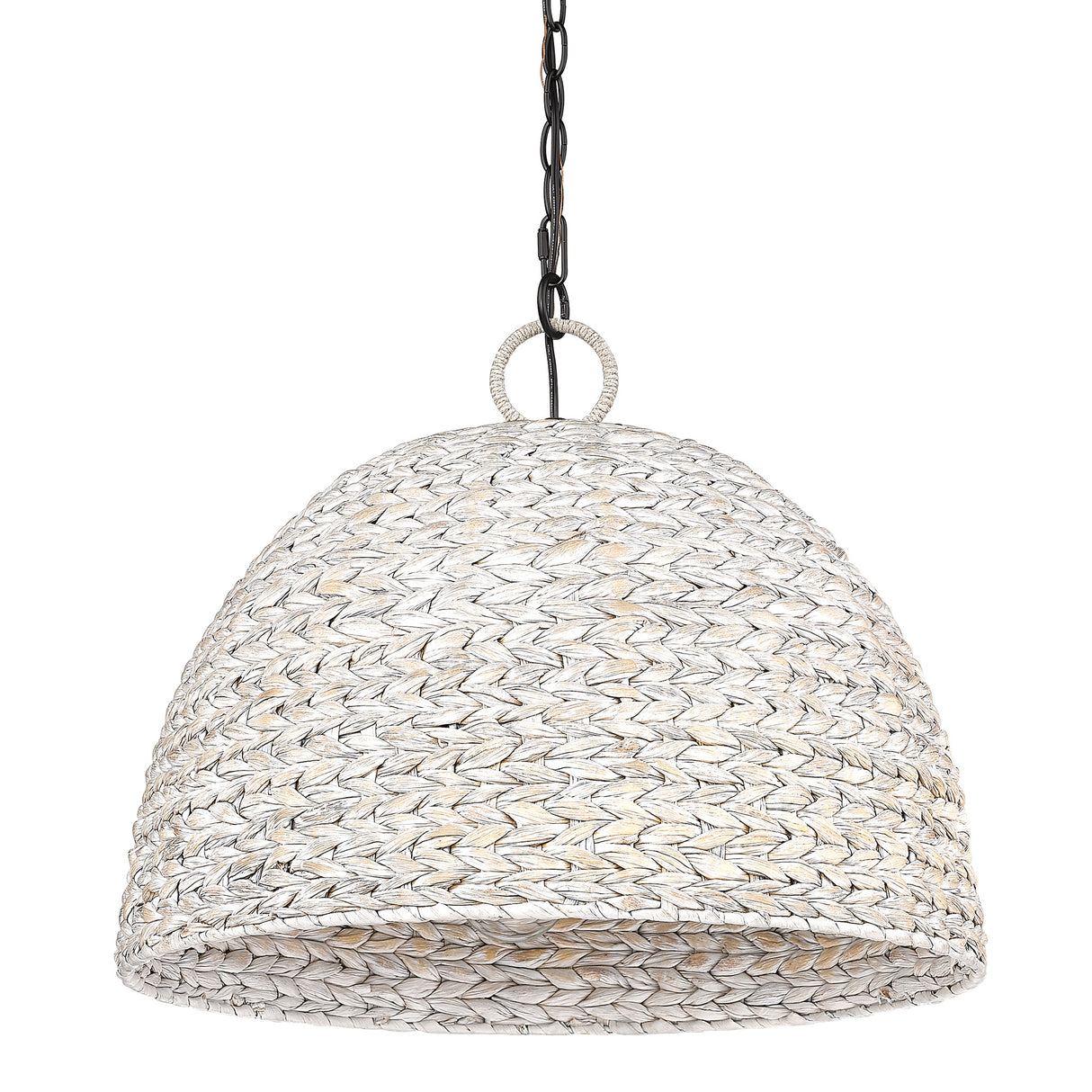 Rue 5 Light Pendant in Matte Black with Painted Sweet Grass Shade