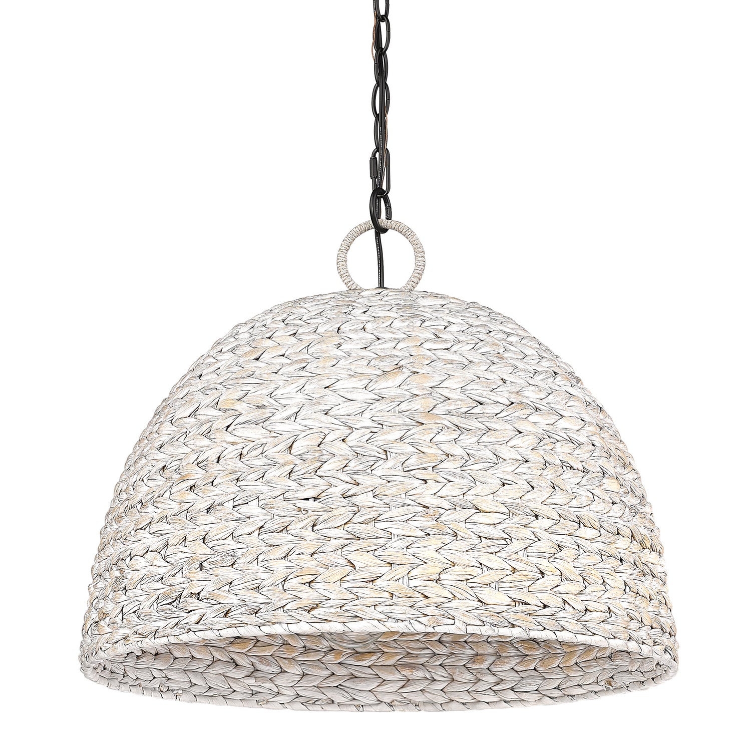Rue 5 Light Pendant in Matte Black with Painted Sweet Grass Shade