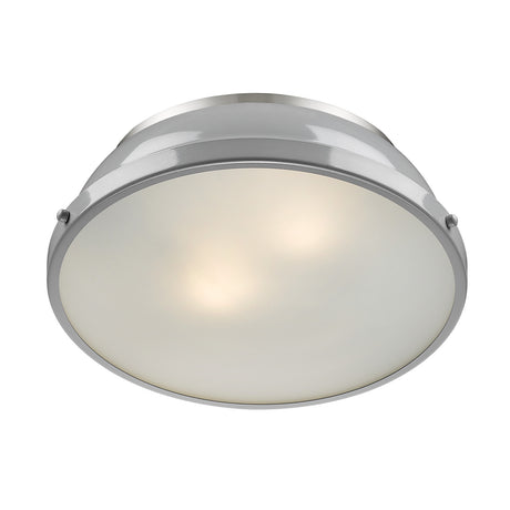 Duncan 14" Flush Mount in Pewter with a Gray Shade