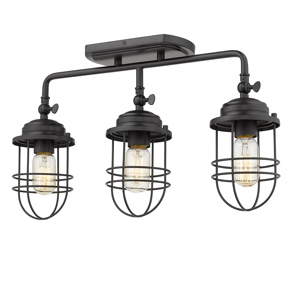 Seaport 3-Light Semi-Flush - Track in Matte Black