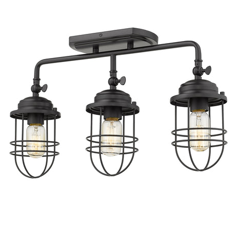 Seaport 3-Light Semi-Flush - Track in Matte Black