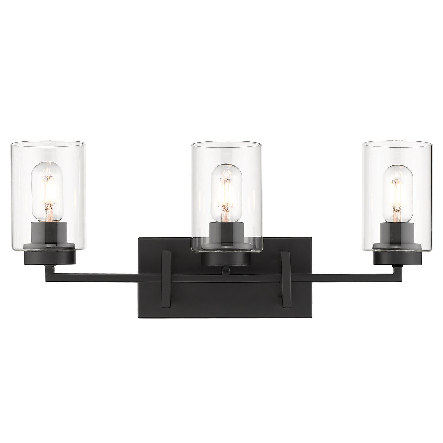 Tribeca 3-Light Bath Vanity in Matte Black with Matte Black Accents