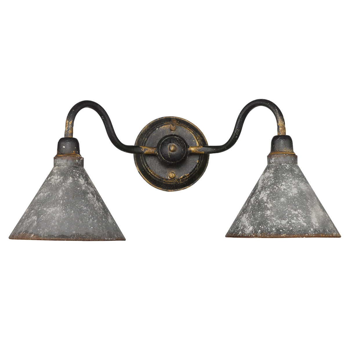 Jasper 2-Light Bath Fixture in Antique Black Iron