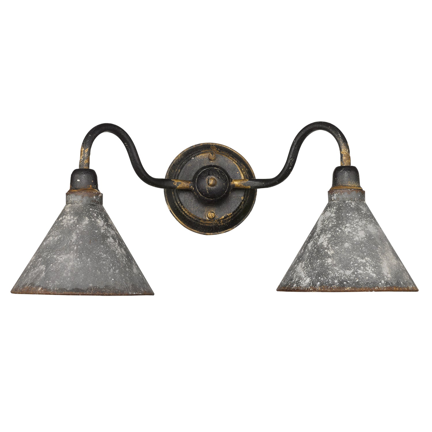 Jasper 2-Light Bath Fixture in Antique Black Iron