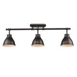 Duncan 3 Light Semi-Flush - Track Light in Rubbed Bronze with Rubbed Bronze Shades