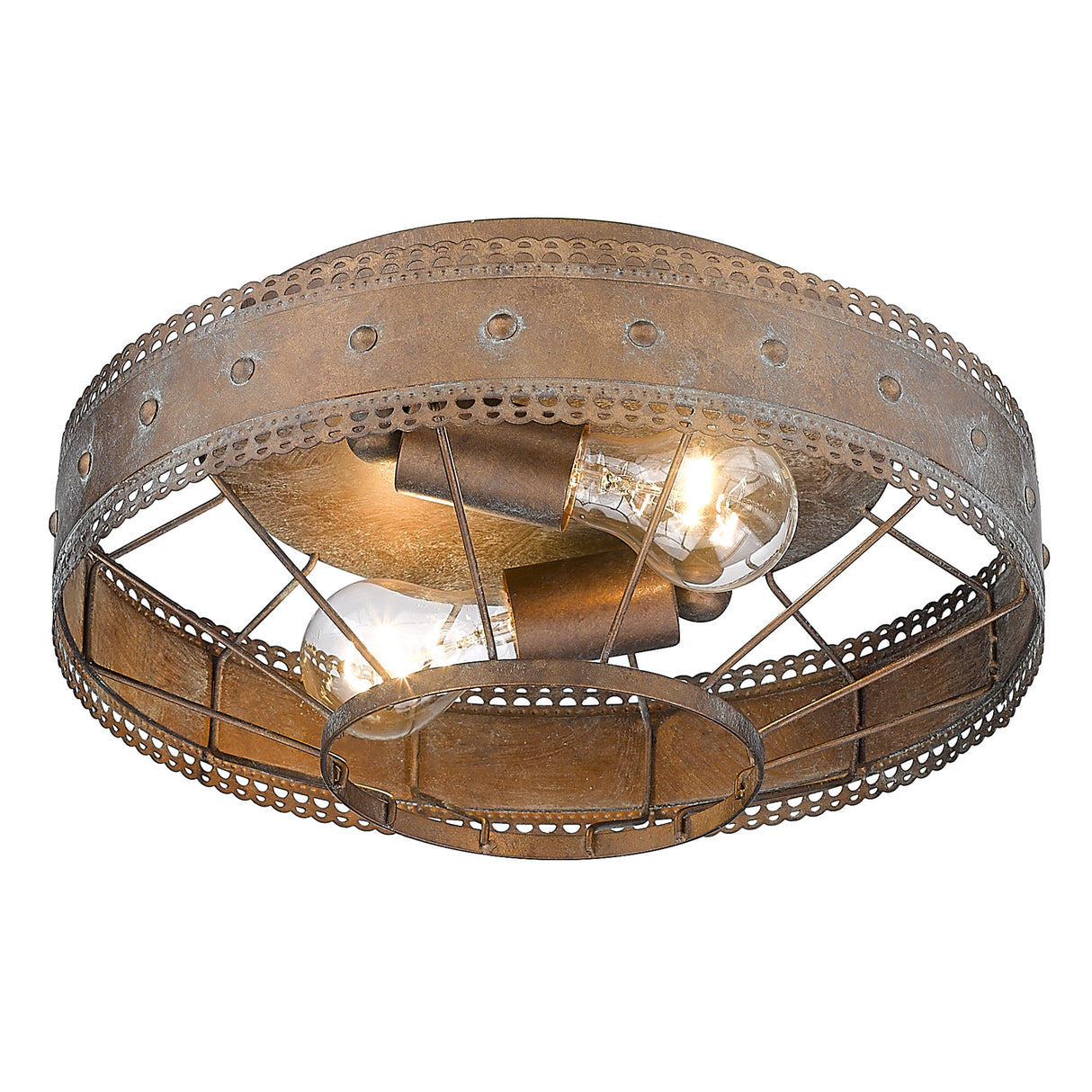 Ferris flush Mount in Copper Patina