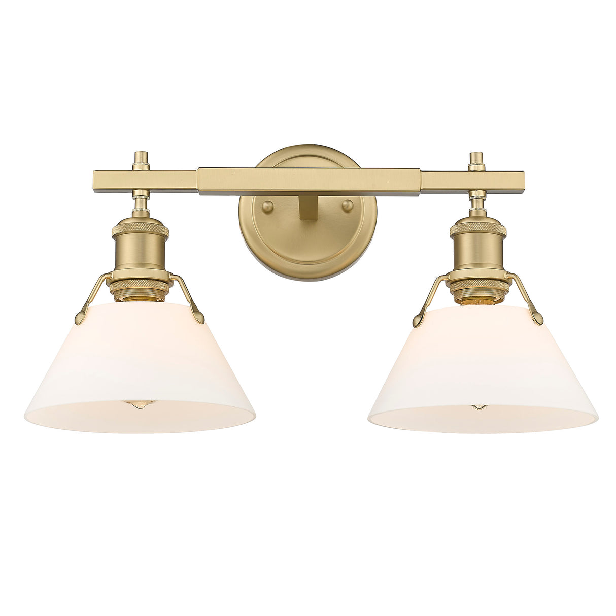 Orwell BLK 2 Light Bath Vanity in Brushed Champagne Bronze with Opal Glass Shade