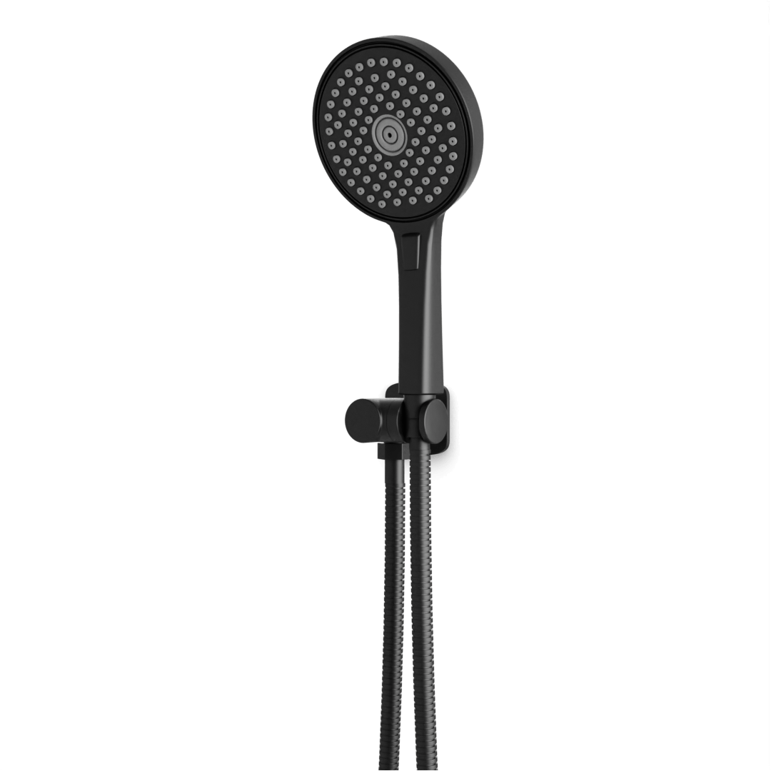 Artos Harmony Flexible Hose Hand Shower Kit on Pivoting Hook Matte Black – F907-110TRBK