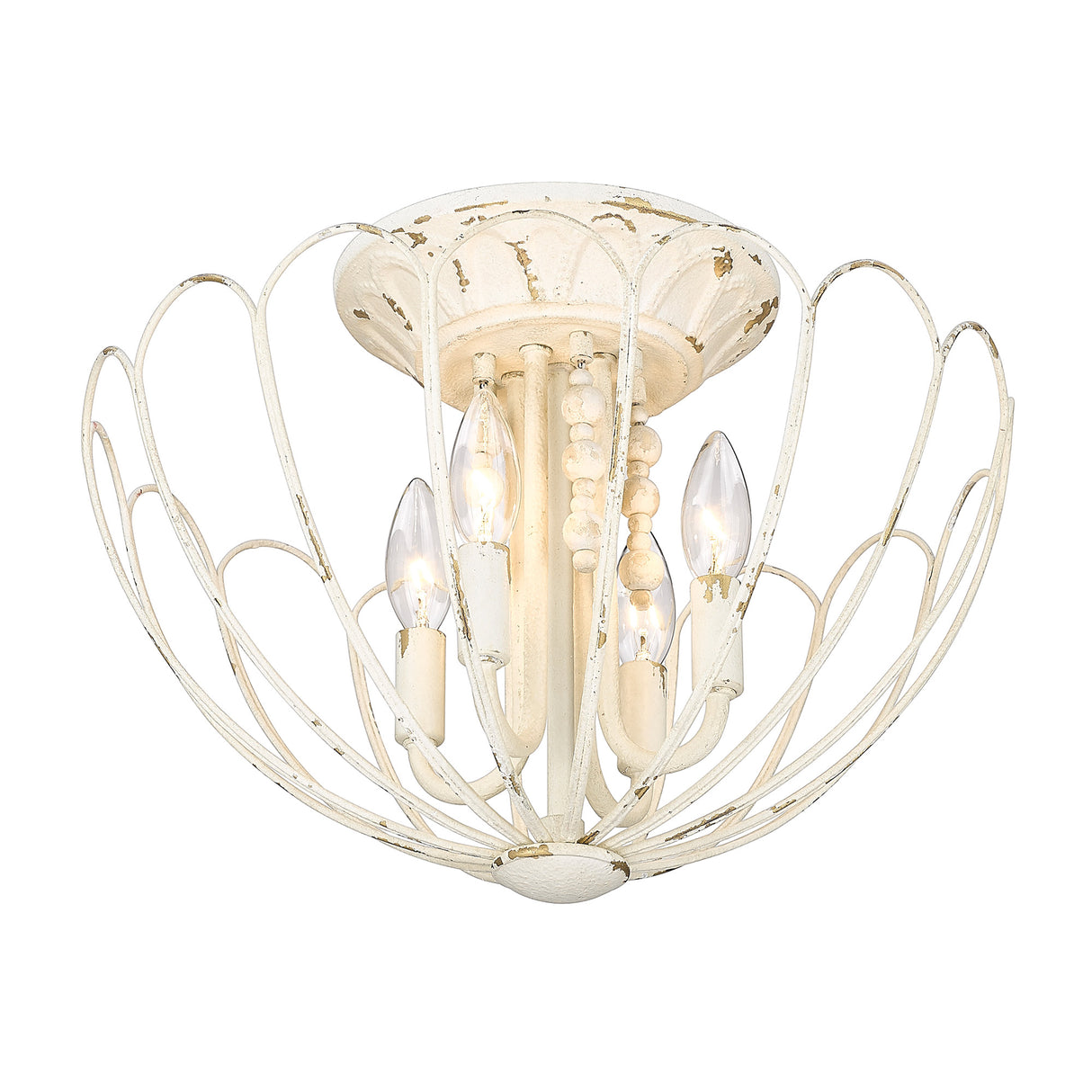 Marguerite 4 Light Semi-Flush in Vintage Parisian White