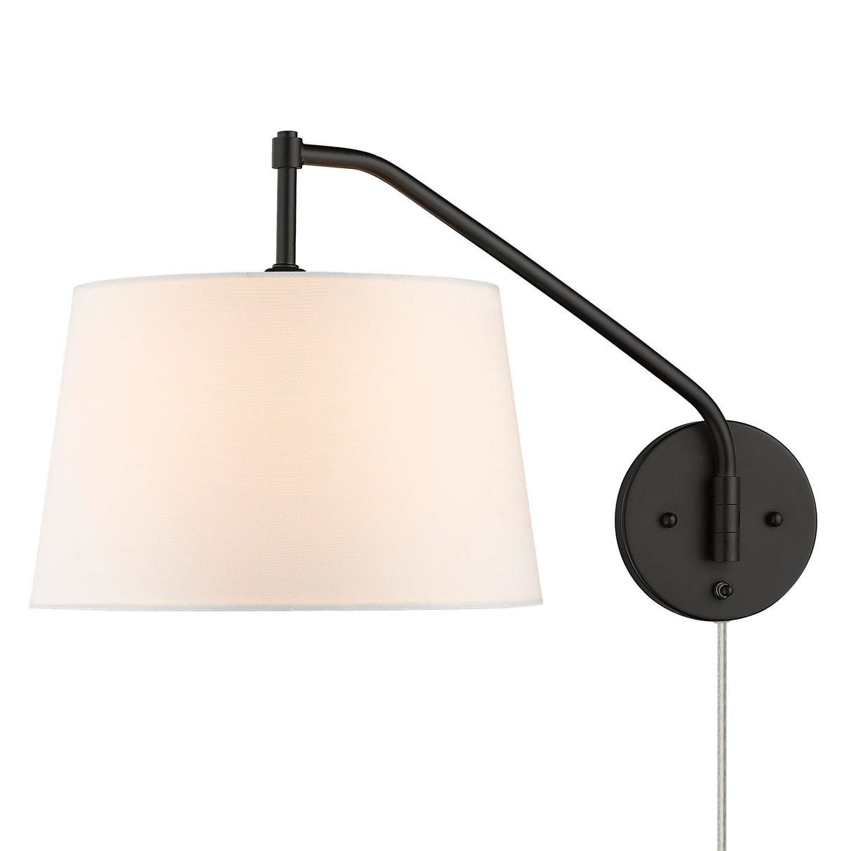 Ryleigh Articulating Wall Sconce in Matte Black with Modern White Shade