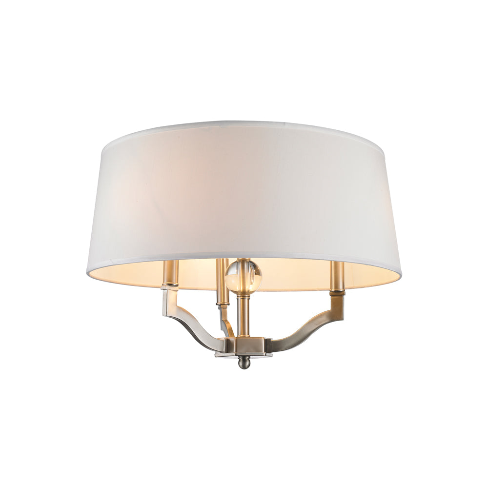 Waverly Semi-Flush (Convertible) in Pewter with Classic White Shade
