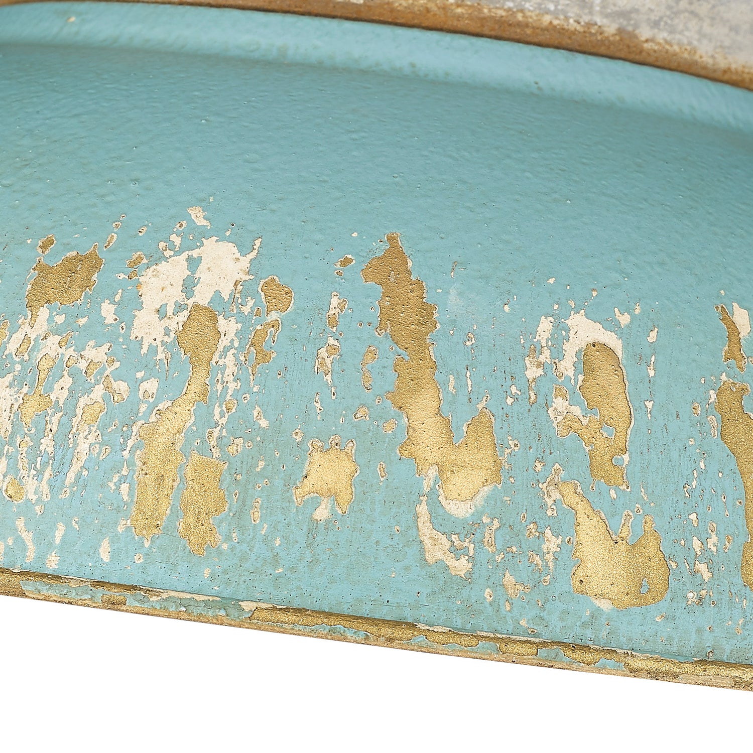 Kinsley Flush Mount in Aged Galvanized Steel with Antique Teal Shade