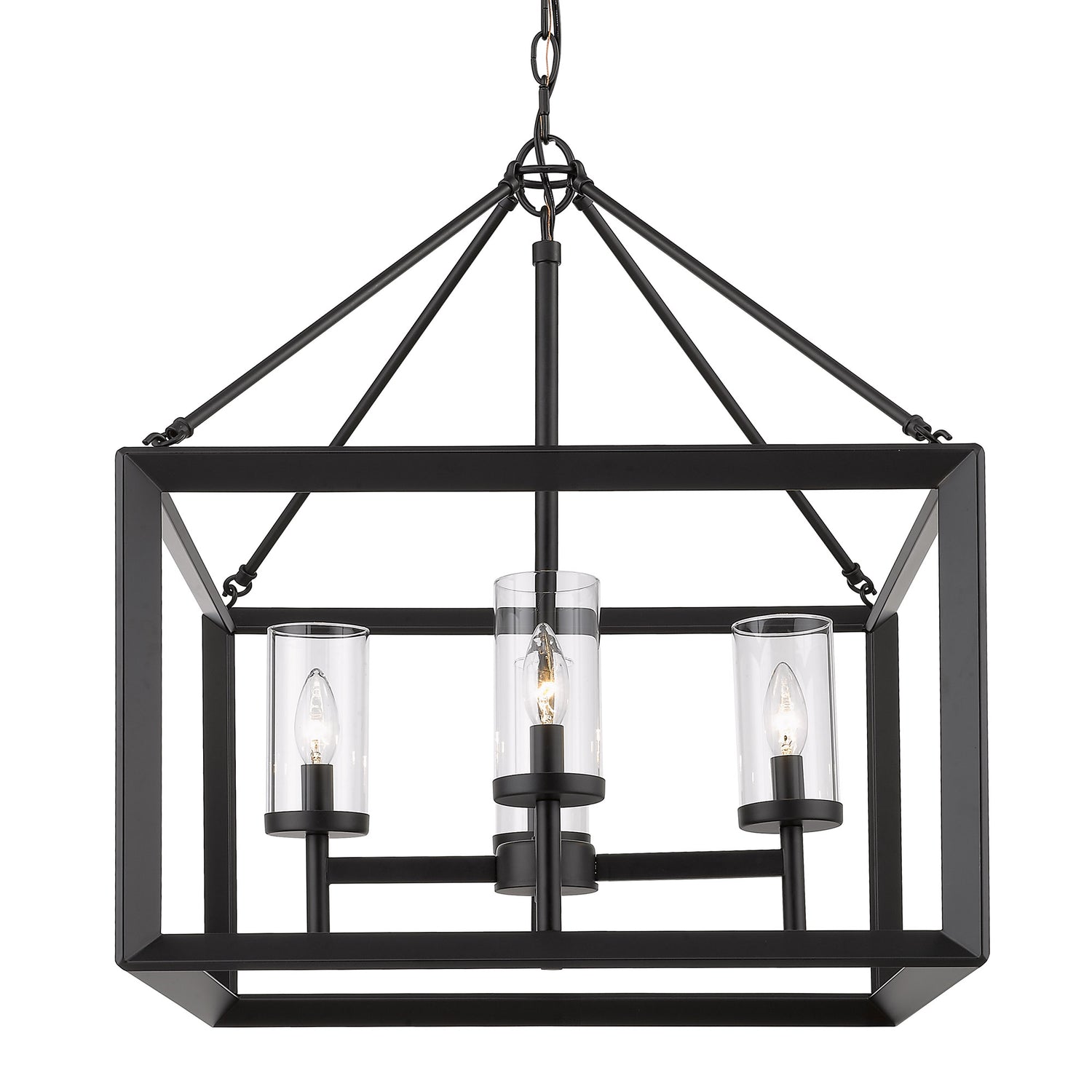 Smyth 4 Light Chandelier in Matte Black with Clear Glass Shades