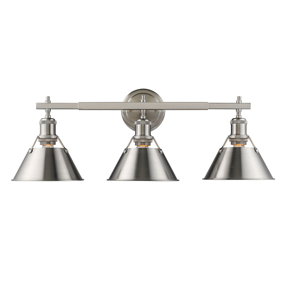 Orwell PW 3 Light Bath Vanity in Pewter with Pewter Shade