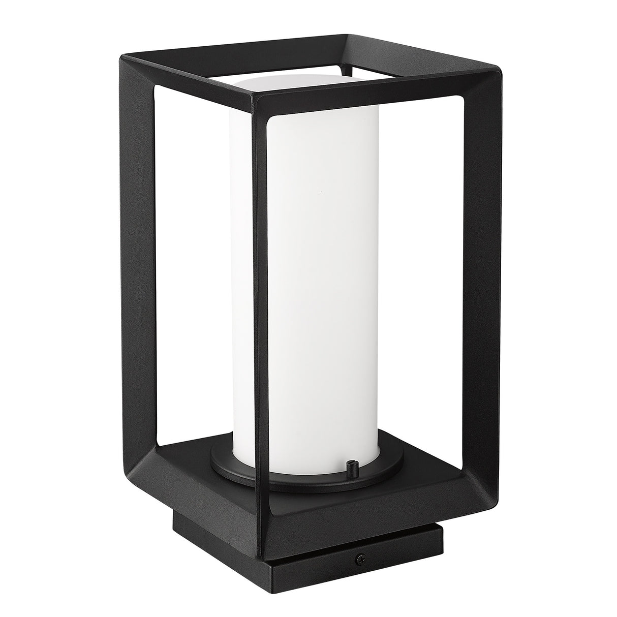 Smyth NB Pier Mount - Outdoor in Natural Black with Opal Glass Shade