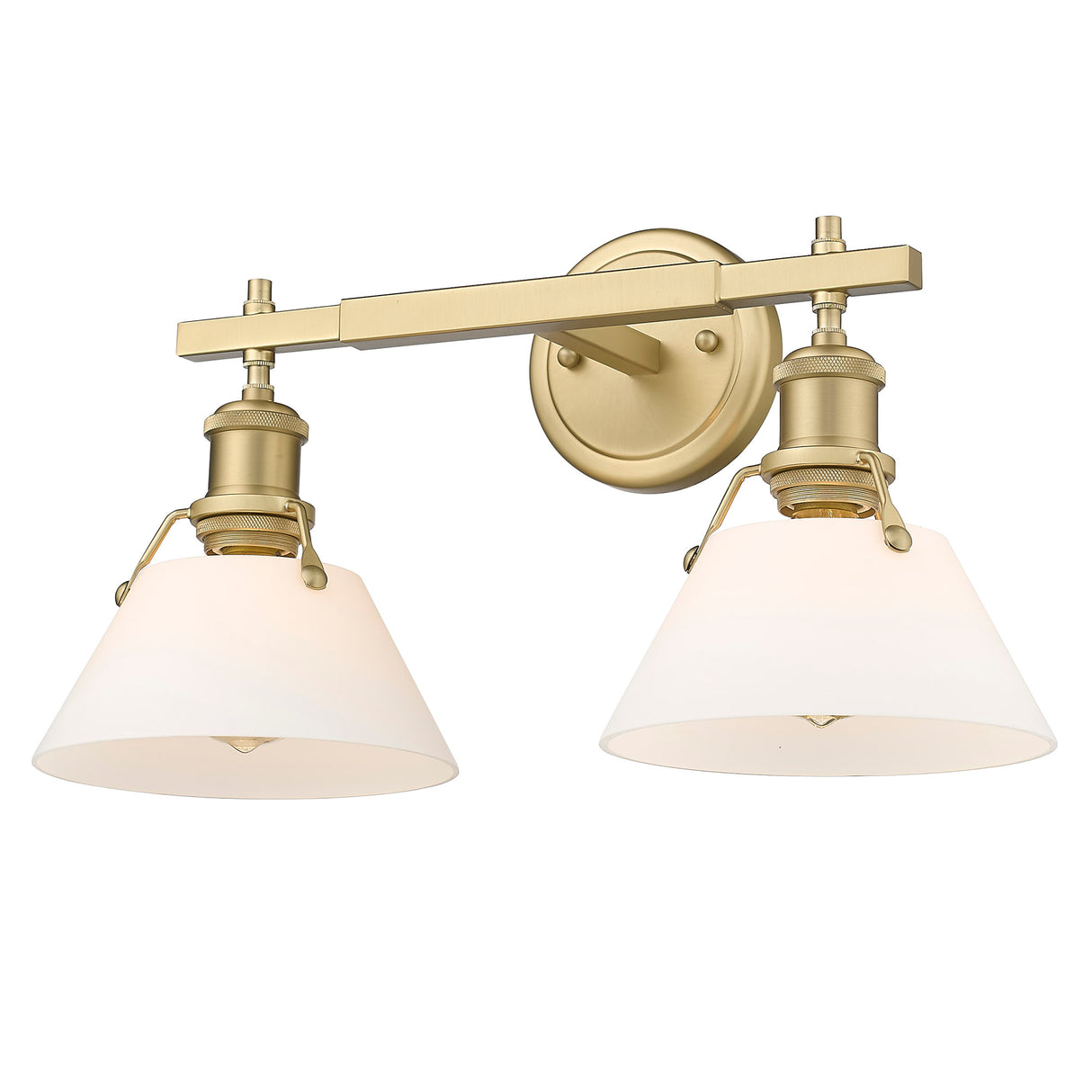 Orwell BLK 2 Light Bath Vanity in Brushed Champagne Bronze with Opal Glass Shade