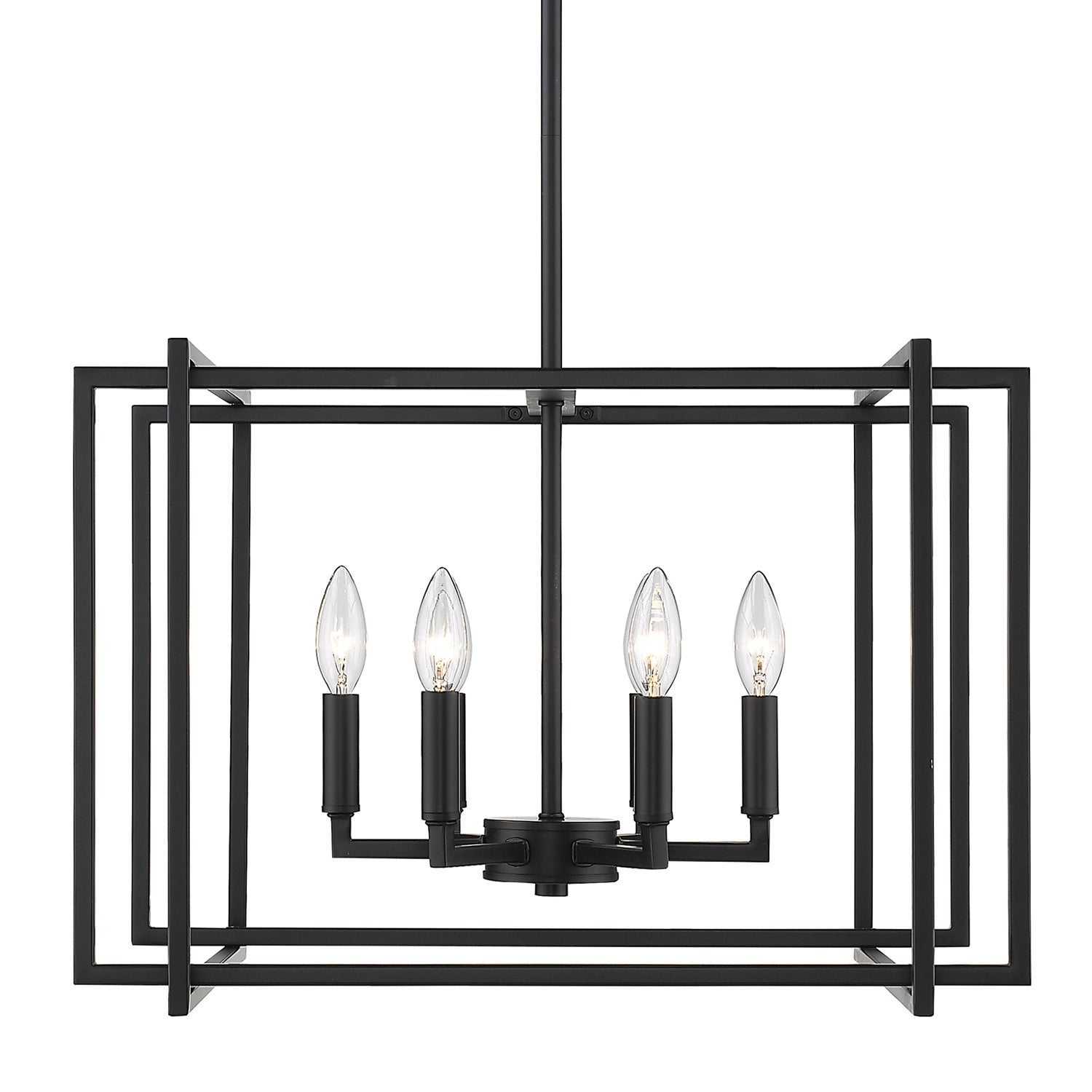Tribeca 6-Light Chandelier in Matte Black with Matte Black Accents