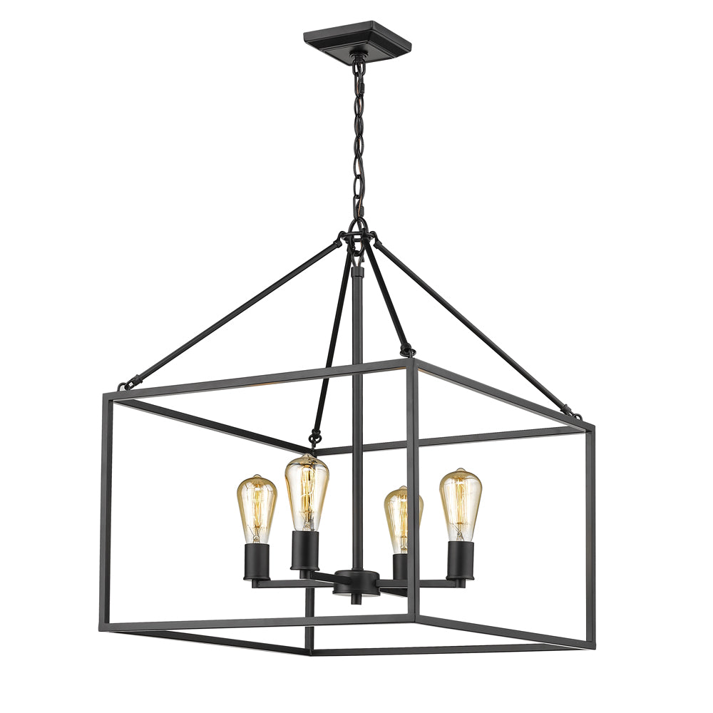 Wesson 4-light chandelier in Black