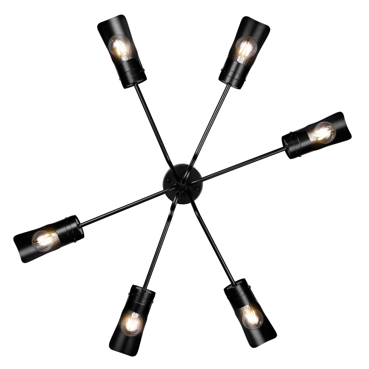Newton 6 Light Semi-Flush in Matte Black