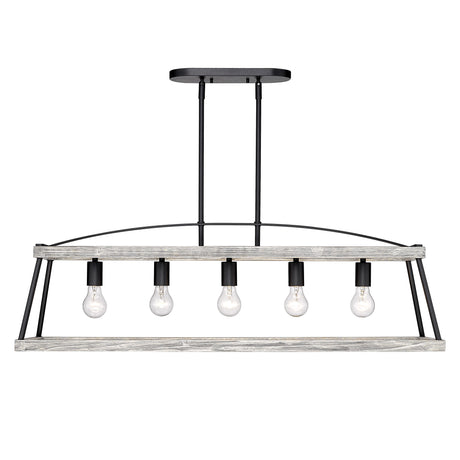 Teagan Linear Pendant in Natural Black with Gray Harbor Accents