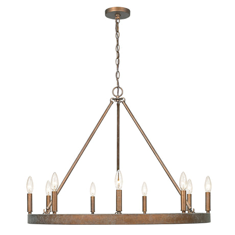 Carraway 9 Light Chandelier in Copper Patina