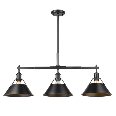 Orwell BLK Linear Pendant in Matte Black with Matte Black Shade