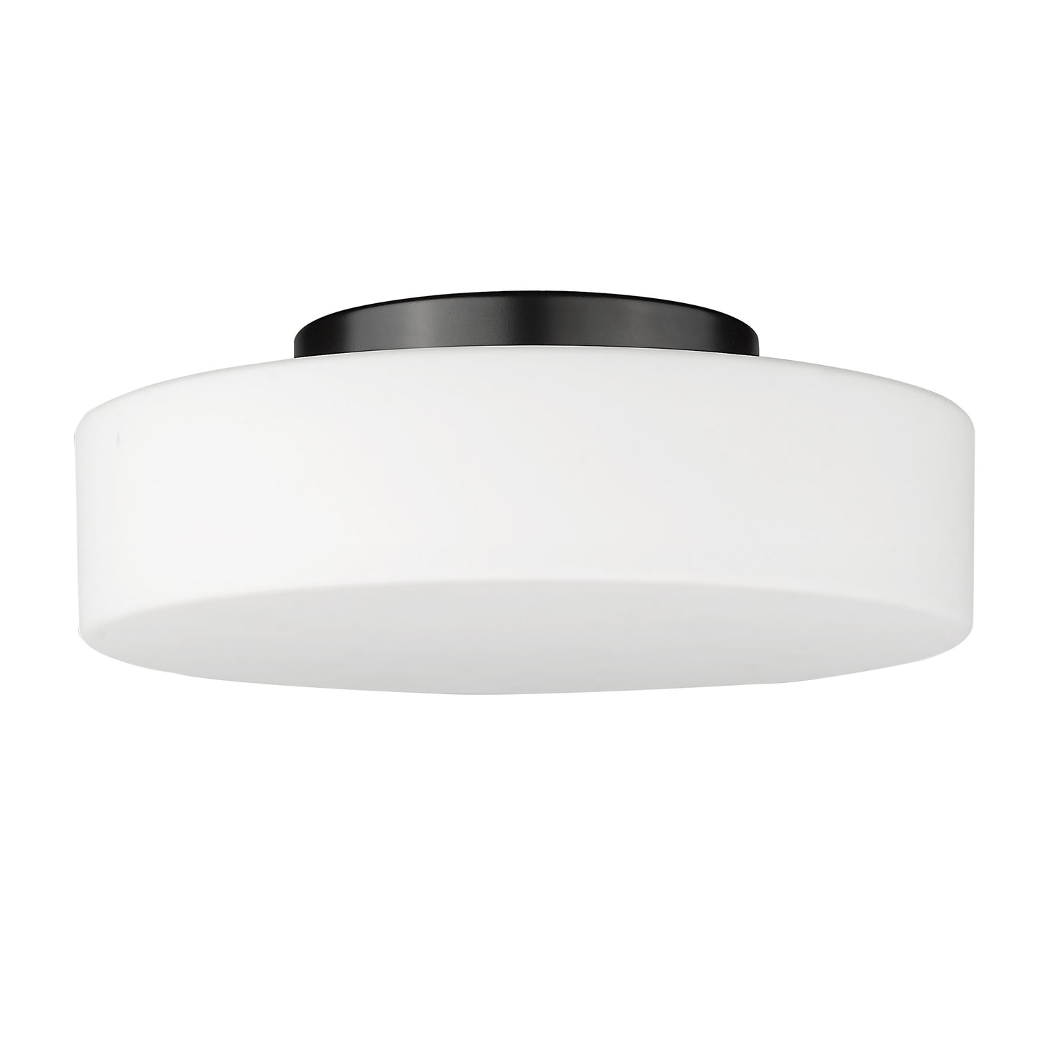 Toli BLK Flush Mount in Matte Black with Opal Glass Shade