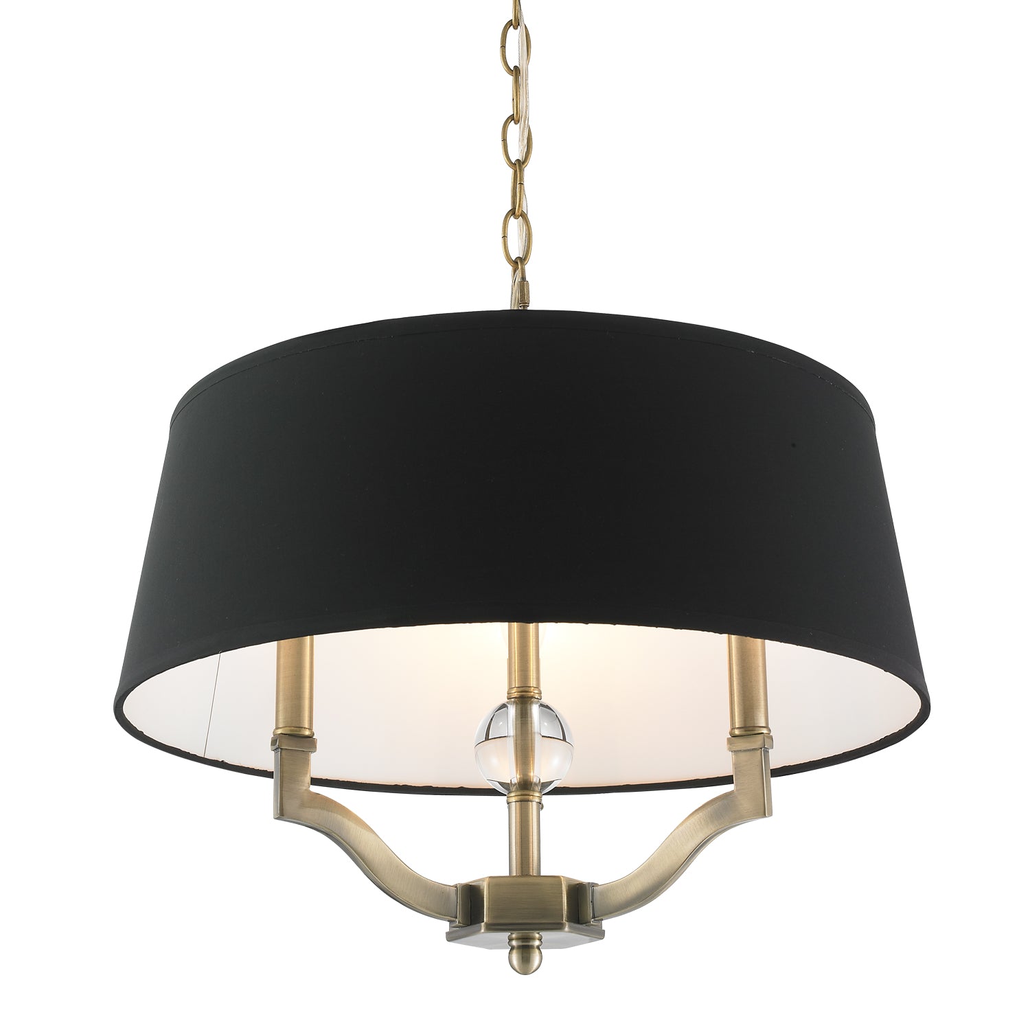 Waverly Semi-Flush (Convertible) in Aged Brass with Silken Parchment Shade
