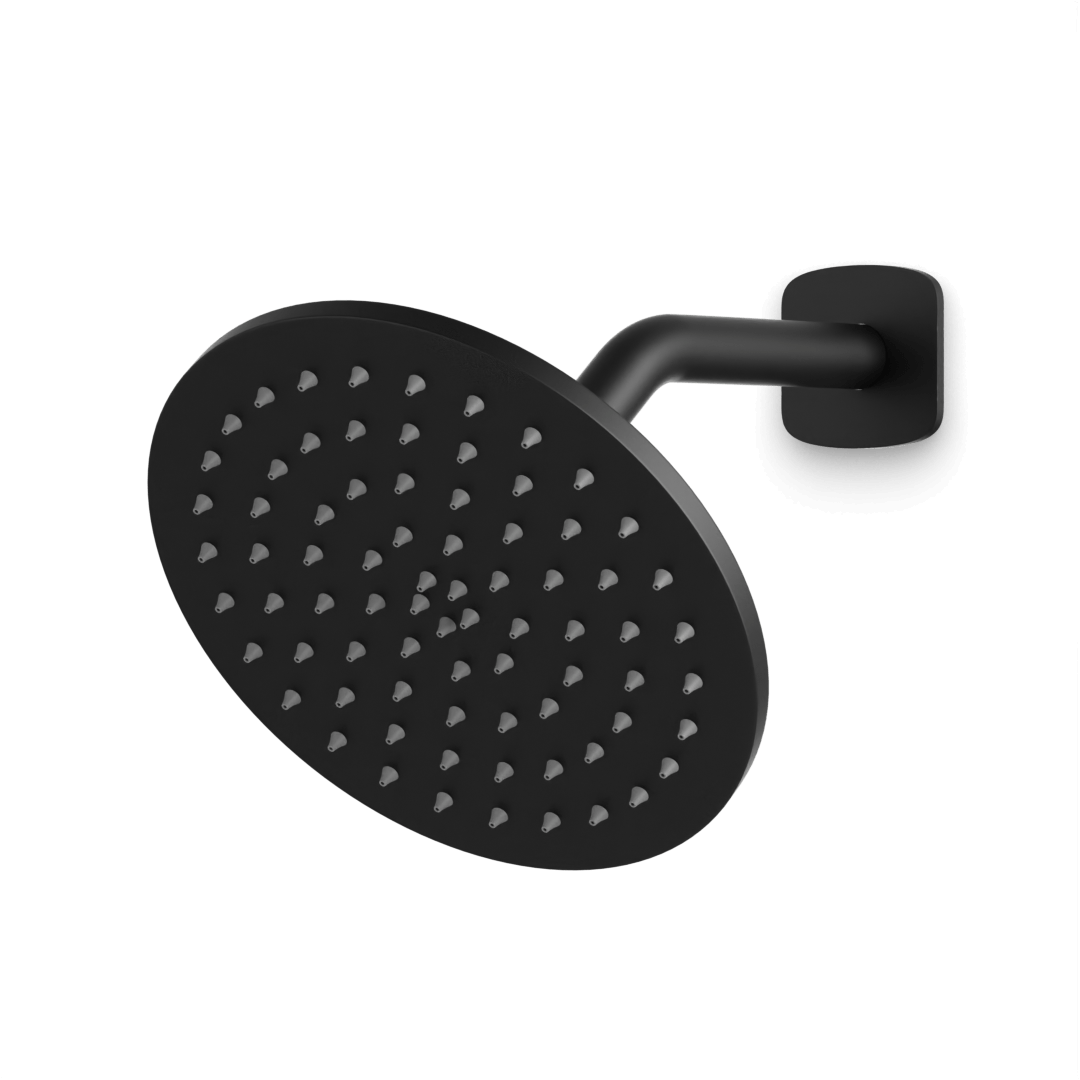 Artos Harmony 8" Shower Head on Angled Arm Matte Black – F924A8BK