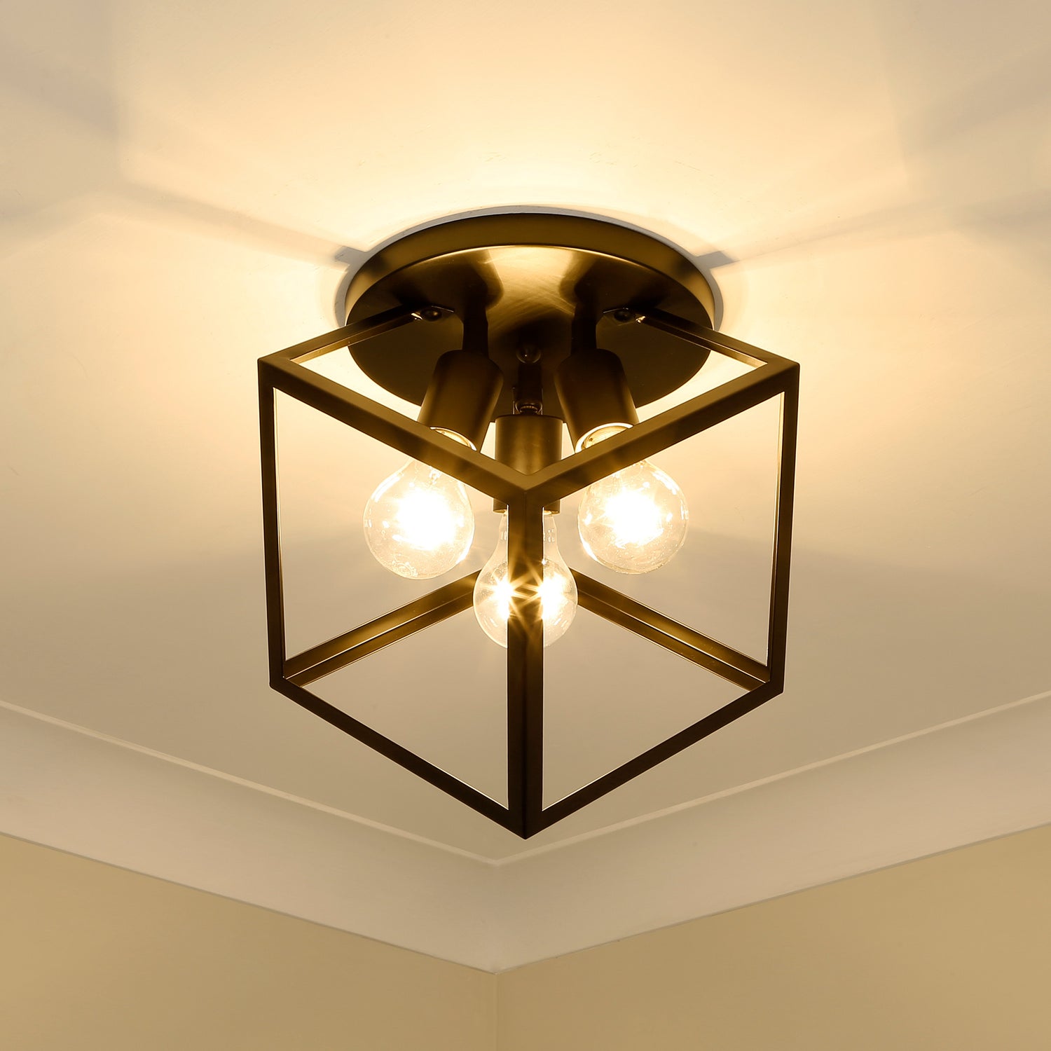 Cassio 3 Light Semi-Flush in Matte Black