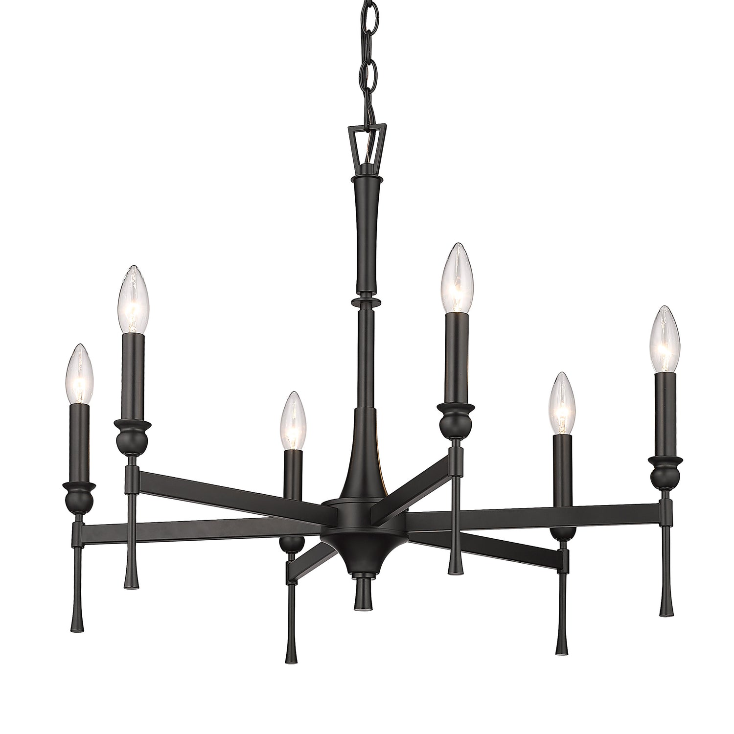 Landon 6 Light Chandelier in Matte Black