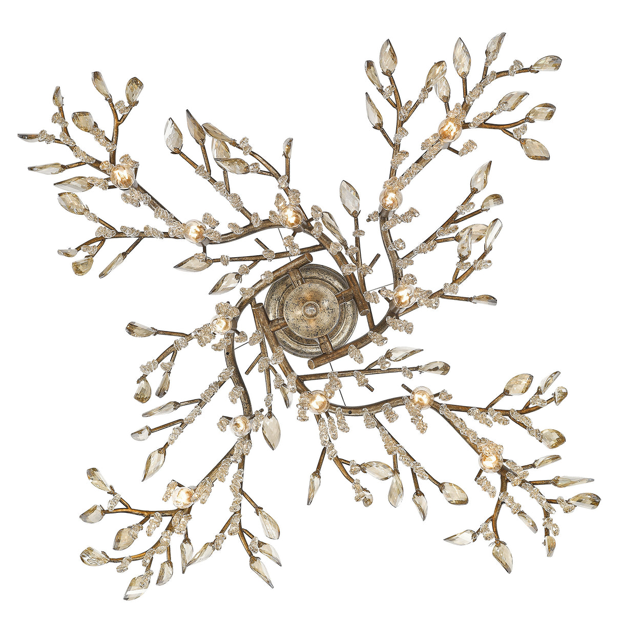 Autumn Twilight 12 Light Chandelier in Mystic Gold
