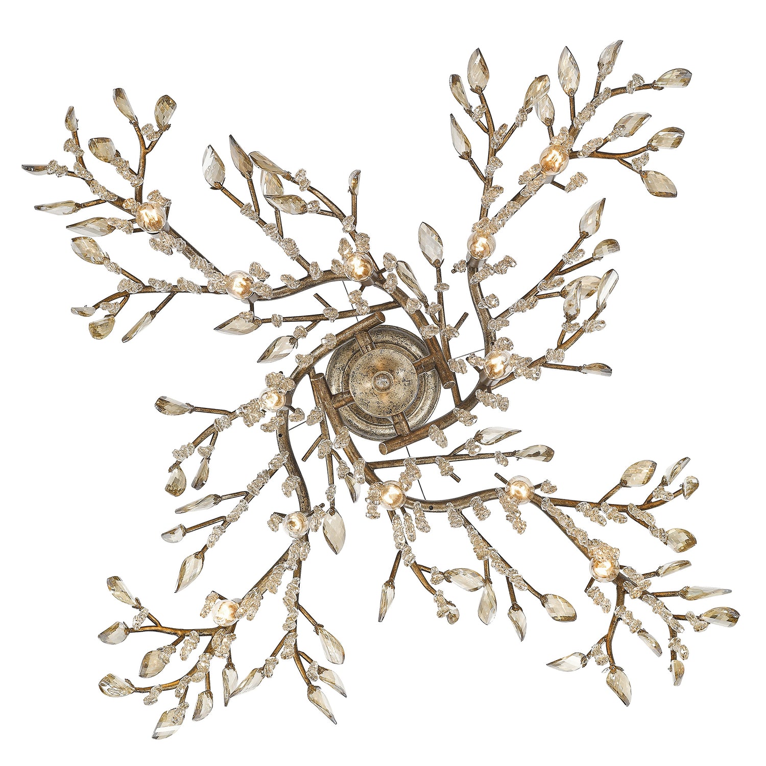 Autumn Twilight 12 Light Chandelier in Mystic Gold