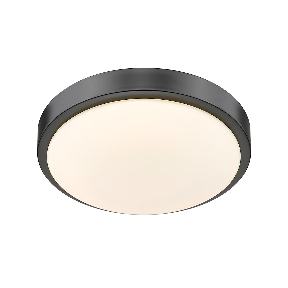 Gabi 10" Flush Mount in Matte Black with Opal Glass