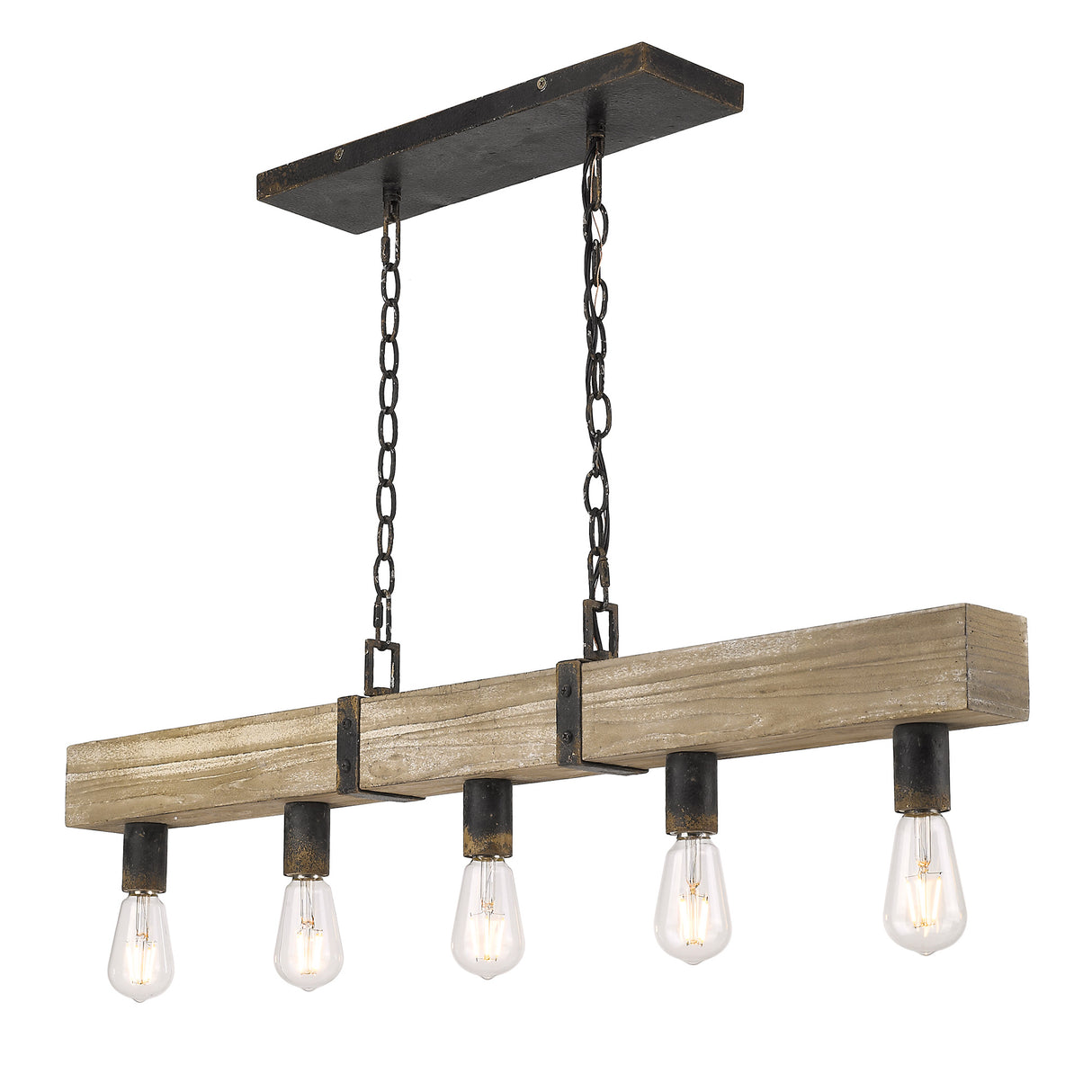Garrett Linear Pendant in Antique Black Iron