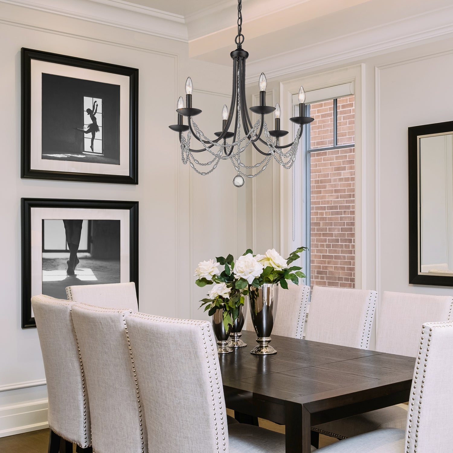 Mirabella 6 Light Chandelier in Matte Black