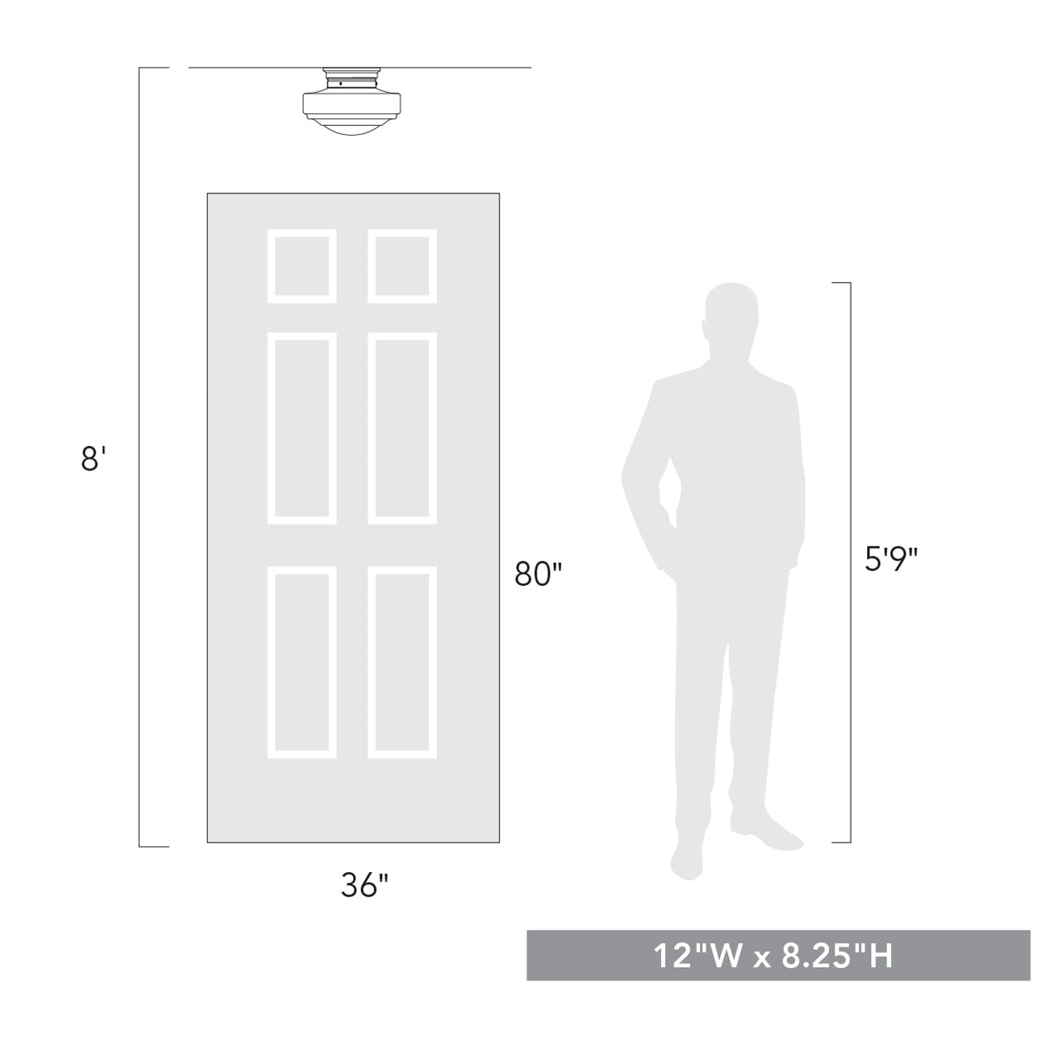 Ingalls Semi-Flush in Matte Black with Clear Glass Shade