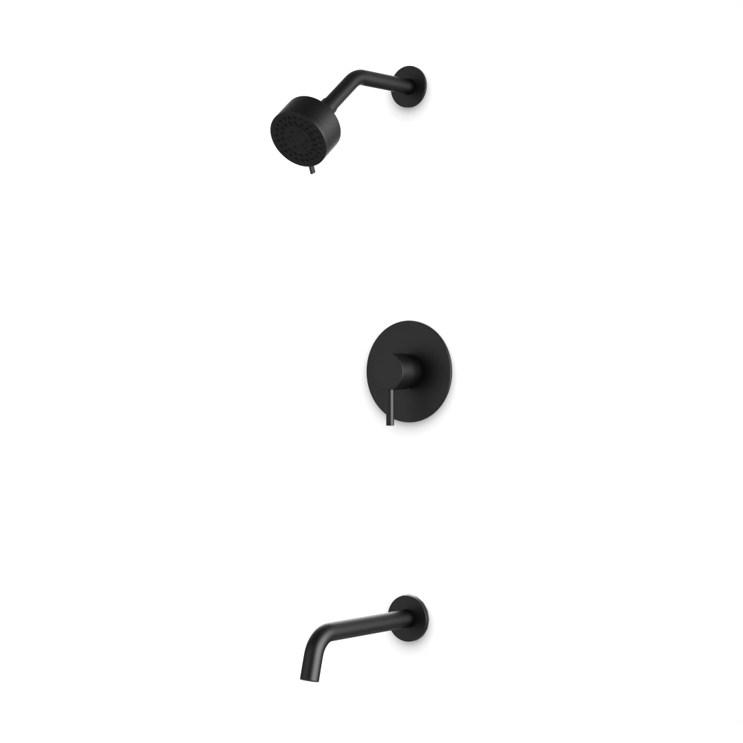 Artos Opera 2-Way Pressure Balance Multifunction Shower Trim Kit with Tub Filler Matte Black – TS266BK